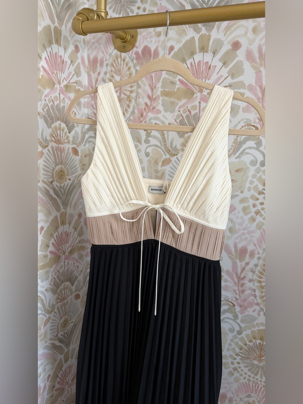 NEW NWT Simkhai Stephanie Pleated Poplin Midi Dress Size 0 - Picture 5 of 8
